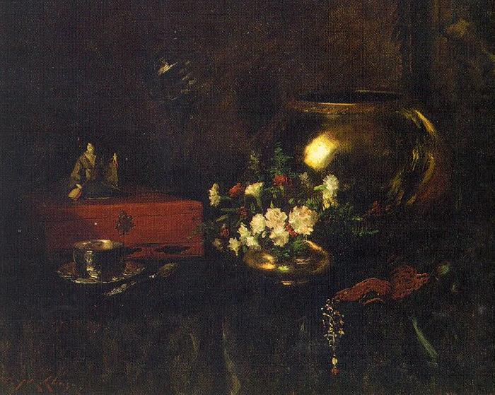 Chase, William Merritt Still Life with Brass Bowl France oil painting art